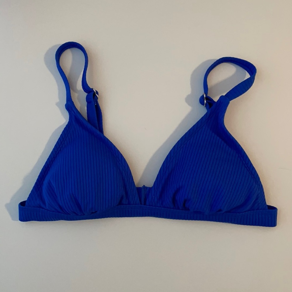 Juniors Ribbed Triangle Bikini Top